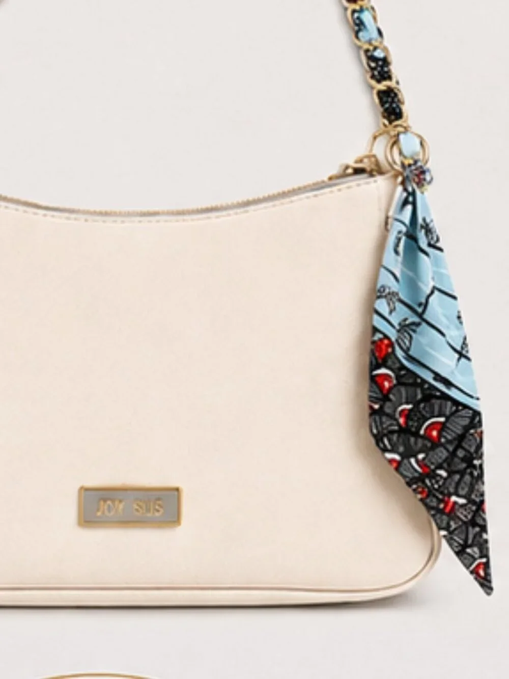 Ribbon Chain Phone Crossbody Lanyard with clear Tether Patch